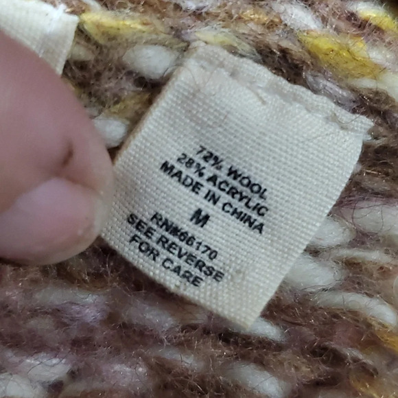 Sleeping on snow anthropologie variegated tan yellow cream bulking knit cardigan - Picture 6 of 7